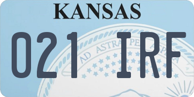 KS license plate 021IRF
