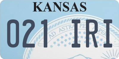 KS license plate 021IRI