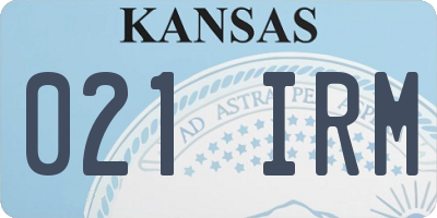 KS license plate 021IRM