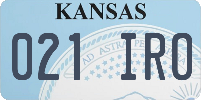 KS license plate 021IRO
