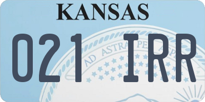 KS license plate 021IRR