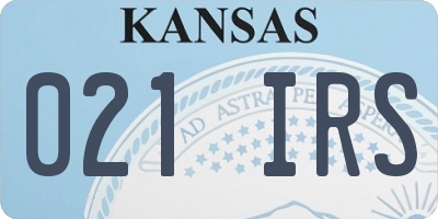 KS license plate 021IRS