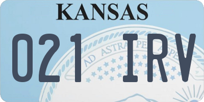 KS license plate 021IRV