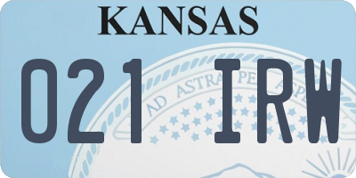 KS license plate 021IRW