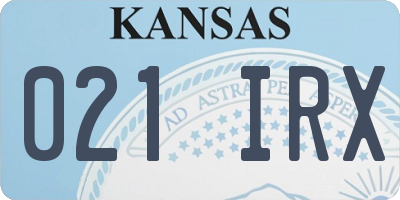 KS license plate 021IRX