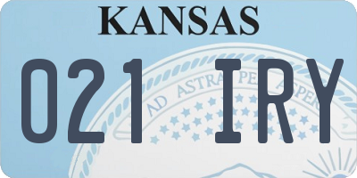 KS license plate 021IRY