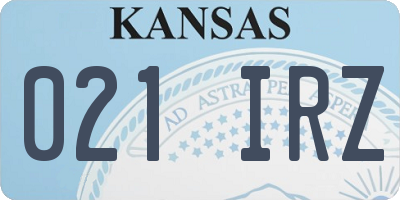 KS license plate 021IRZ