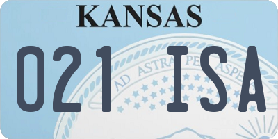 KS license plate 021ISA