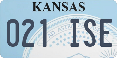 KS license plate 021ISE