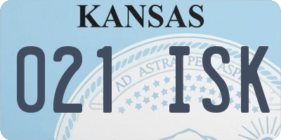 KS license plate 021ISK