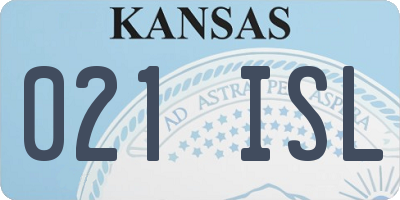 KS license plate 021ISL