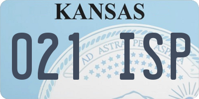 KS license plate 021ISP