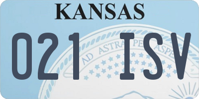 KS license plate 021ISV
