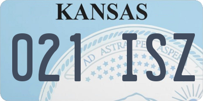 KS license plate 021ISZ