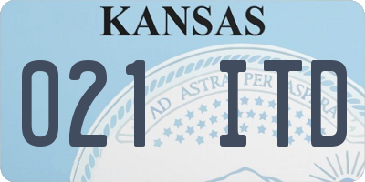 KS license plate 021ITD