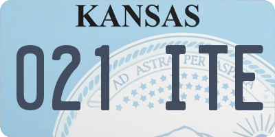 KS license plate 021ITE