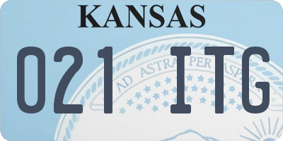 KS license plate 021ITG