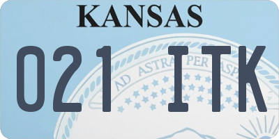 KS license plate 021ITK