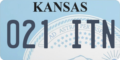 KS license plate 021ITN