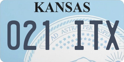 KS license plate 021ITX