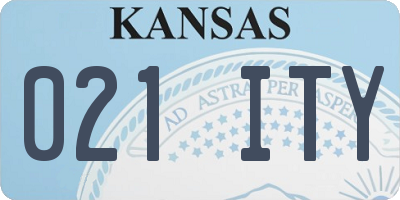 KS license plate 021ITY