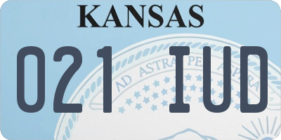 KS license plate 021IUD