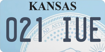 KS license plate 021IUE