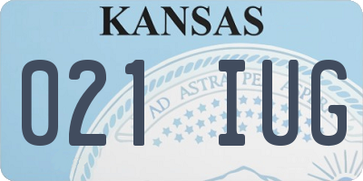 KS license plate 021IUG