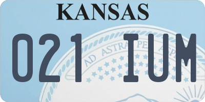 KS license plate 021IUM