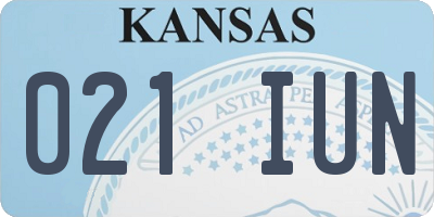KS license plate 021IUN