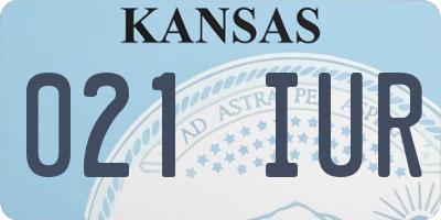 KS license plate 021IUR