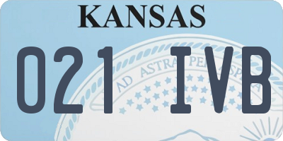 KS license plate 021IVB