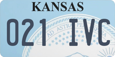 KS license plate 021IVC