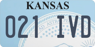 KS license plate 021IVD