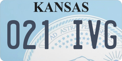 KS license plate 021IVG