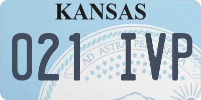 KS license plate 021IVP