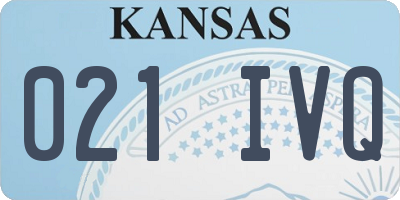 KS license plate 021IVQ