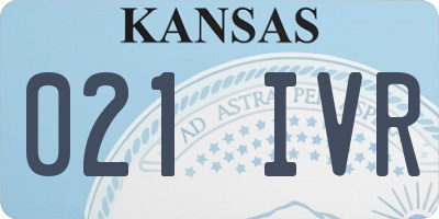 KS license plate 021IVR