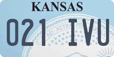 KS license plate 021IVU