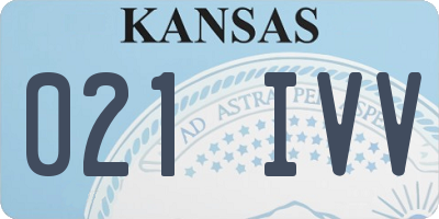 KS license plate 021IVV