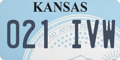 KS license plate 021IVW
