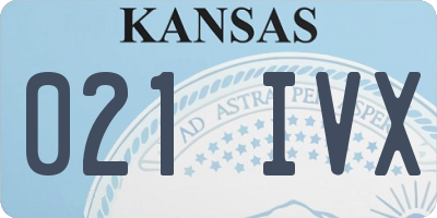 KS license plate 021IVX