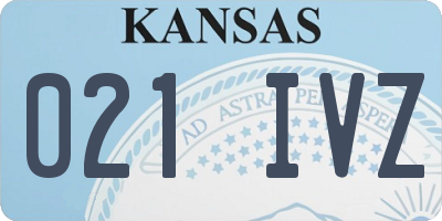 KS license plate 021IVZ