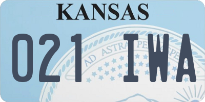 KS license plate 021IWA
