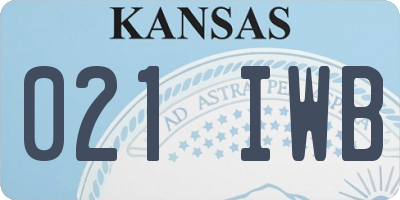KS license plate 021IWB