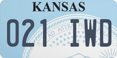 KS license plate 021IWD