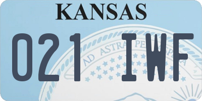KS license plate 021IWF