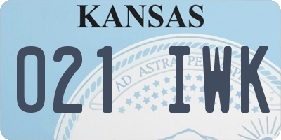 KS license plate 021IWK