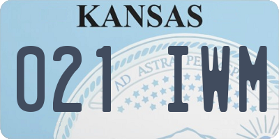 KS license plate 021IWM