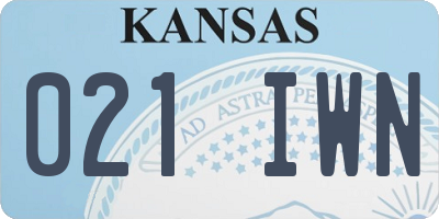 KS license plate 021IWN